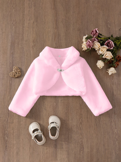 Châle Cardigan Cape pour Fille, à la Mode, Court, à Manches Longues, en Tissu Pelucheux de Couleur Unie, Veste Cardigan d'Hiver Chaude, Vêtement d'Extérieur Cardigan Décontracté, Élégant et Simple