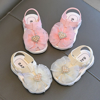 Sandales d'Été pour Fillettes à Semelle Souple et Enveloppante, Chaussures de Marche Extérieure pour Petites Princesses