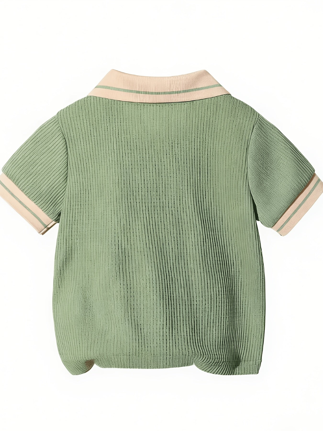 T-shirt polo bébé garçon tendance décontracté, polyvalent, col gaufré classique boutonné, semi-ouvert