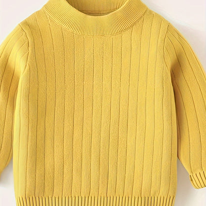Pull-over Tricot Col Rond Nouveau Style Automne-Hiver pour Garçons et Filles, Couche Intérieure ou Extérieur