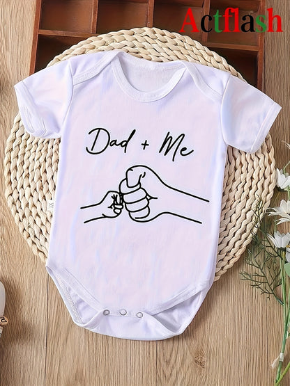 Body pour bébé nouveau-né à manches courtes avec motif poing amical "Papa + Moi", cadeau de grossesse, body triangle pour garçon et fille, idéal pour l'extérieur
