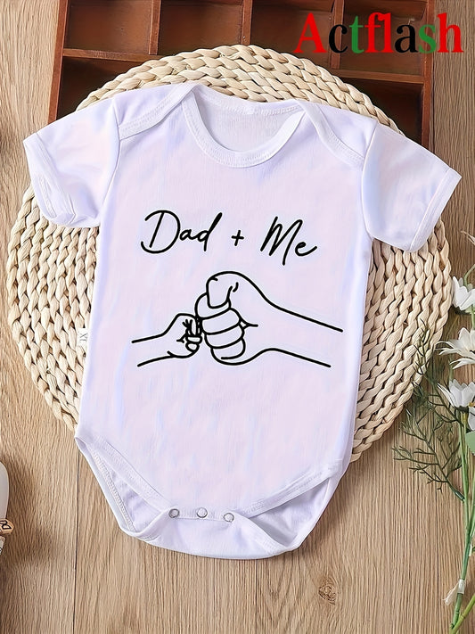 Body pour bébé nouveau-né à manches courtes avec motif poing amical "Papa + Moi", cadeau de grossesse, body triangle pour garçon et fille, idéal pour l'extérieur