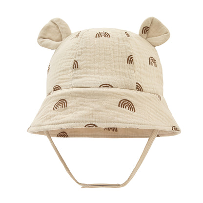 Chapeau de soleil d'été pour bébé 0-1 an, casquette pare-soleil pour bébé, chapeau de pêcheur, chapeau de soleil respirant pour nourrisson, chapeau de plage d'extérieur, 3-12 mois, garçons et filles, casquette décontractée imprimée