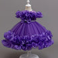 Robe de Princesse Élégante pour Filles avec Corsage à Volants et Jupe Évasée - Tenue Formelle en A-Ligne avec Taille Perlée pour Mariages, Fêtes, Spectacles - Lavage à la Main Uniquement, Vêtements de Scène | Matière Non Extensible, Robes de Princesse pou