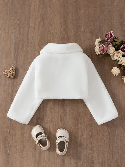 Châle Cardigan Cape pour Fille, à la Mode, Court, à Manches Longues, en Tissu Pelucheux de Couleur Unie, Veste Cardigan d'Hiver Chaude, Vêtement d'Extérieur Cardigan Décontracté, Élégant et Simple