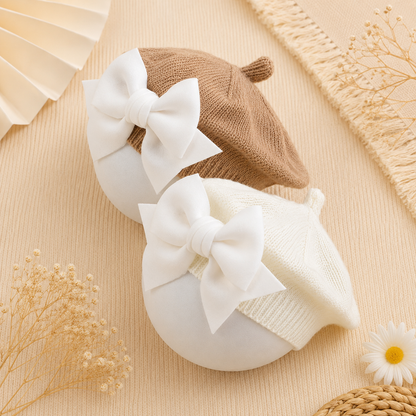 2-Piece Baby Bow Beret