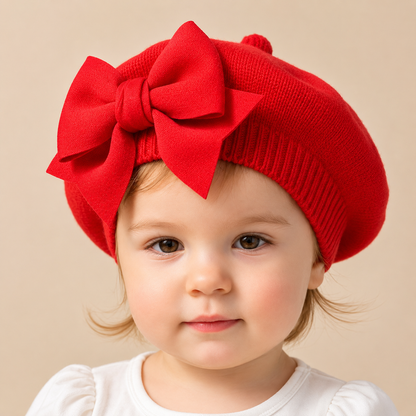 2-Piece Baby Bow Beret