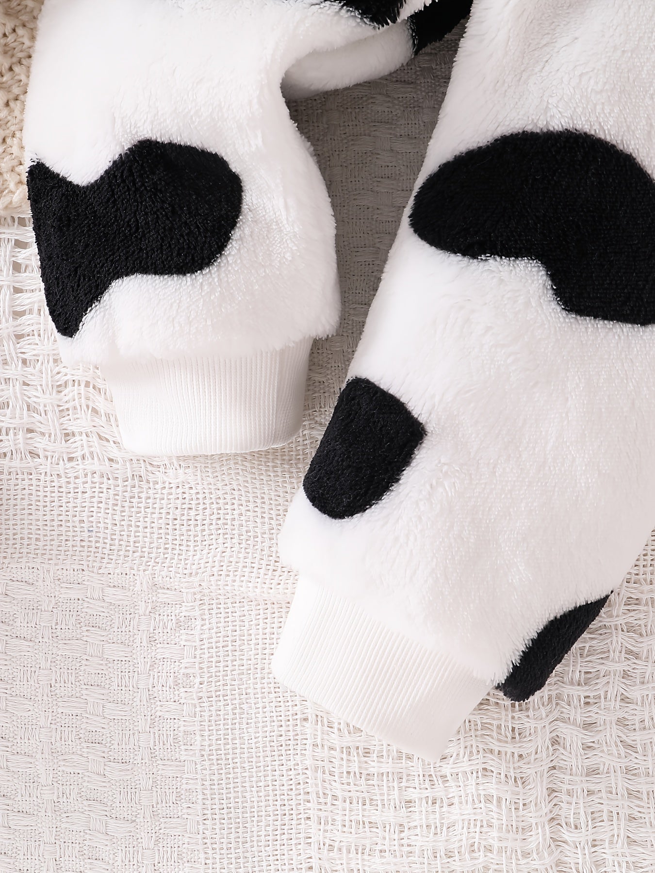 Ensemble Adorable à Imprimé Vache ! Haut Manches Longues à Pois + Pantalon Imprimé Vache, Tenue Décontractée Deux Pièces pour Bébé, Idéal pour l'Extérieur