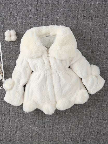 Veste polaire épaisse et chaude à revers pour filles, mode automne-hiver, avec doublure douce - Veste épaisse et chaude à fermeture éclair intégrale, vêtement d'extérieur d'hiver confortable en polaire lavable en machine, convient pour un usage quotidien