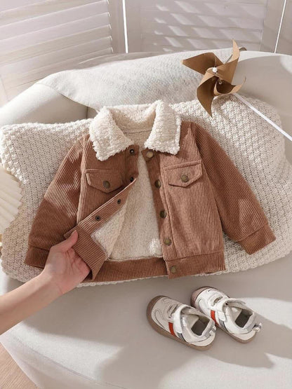 Veste à revers pour garçon avec fausse poche, vêtement d'extérieur pour garçon, convient pour les saisons d'automne et d'hiver, idéale pour les sports et jeux en plein air, veste pour garçon, tenue de rentrée scolaire, saison de la rentrée scolaire, cadea