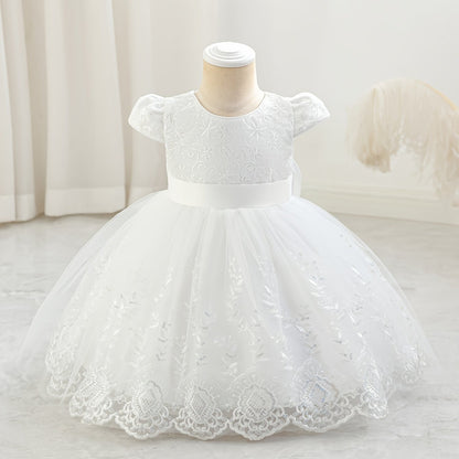 Robe de princesse pour enfants, robe d'anniversaire avec grand nœud, jupe tutu, robe brodée pour filles, robe de saison des mariages, saison de la rentrée scolaire, robe d'Halloween, robe de Noël, robe de cérémonie haut de gamme