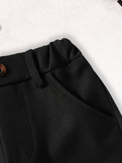 Pantalon de costume noir pour enfants, pantalon extérieur toutes saisons, durable et lavable à la main, idéal pour l'extérieur