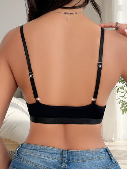 Soutien-gorge d'allaitement pour femme avec patchwork de dentelle et profond décolleté en V, panneau avant amovible pour plus de commodité, sous-vêtement de maternité pour l'allaitement, soutien-gorge d'allaitement post-partum sans coutures avec effet rep