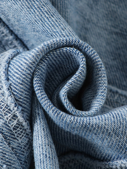 Veste à capuche bleu clair avec manches délavées - Manteau extérieur doux non extensible adapté pour &, lavable en machine - Veste décontractée