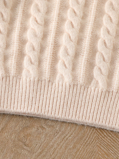Pull rayé pour garçons - Texture torsadée douce, manches longues, col rond, ensemble chaud pour hiver, printemps et automne, tricot extensible décontracté pour superposition (sans ceinture)