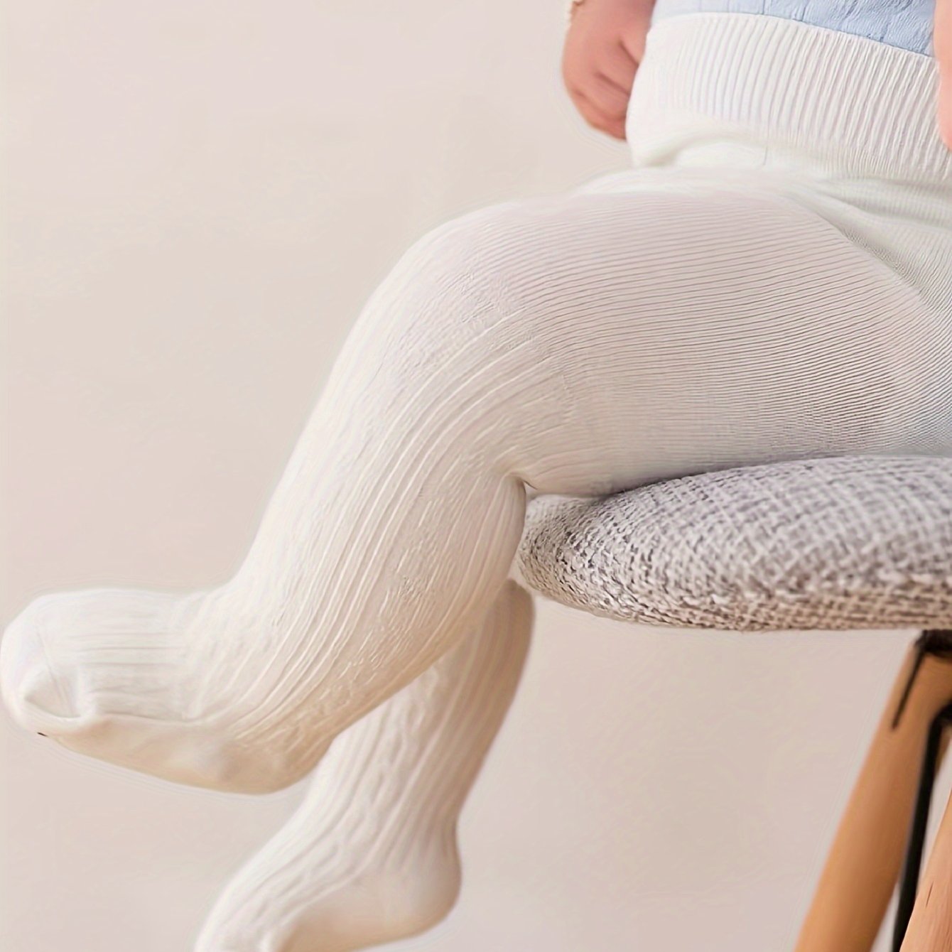Leggings tricotés pour bébé fille, printemps, été et automne, style coréen tendance, entrejambe ouvert, série blanche polyvalente style coréen