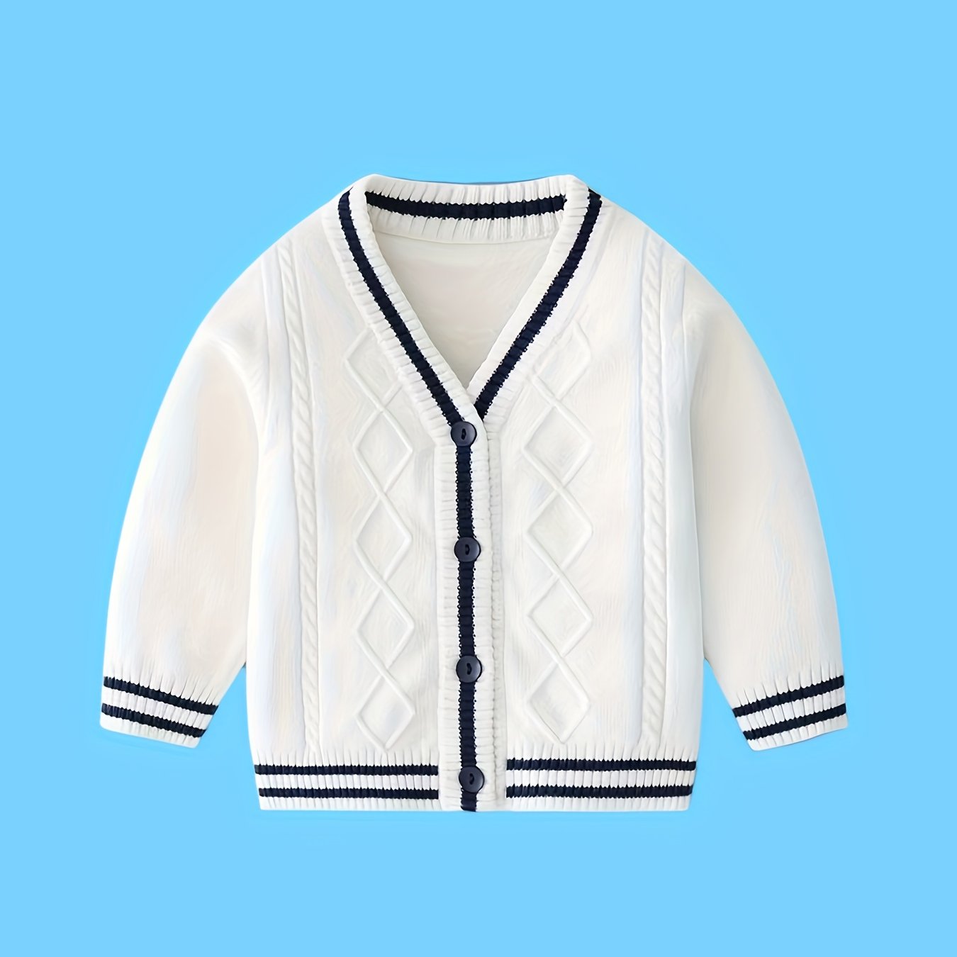 Pull en Tricot pour Enfants Garçons Col en V Cardigan Style Automne Hiver Filles Pull Preppy Haut Bébé Vêtements pour Enfants