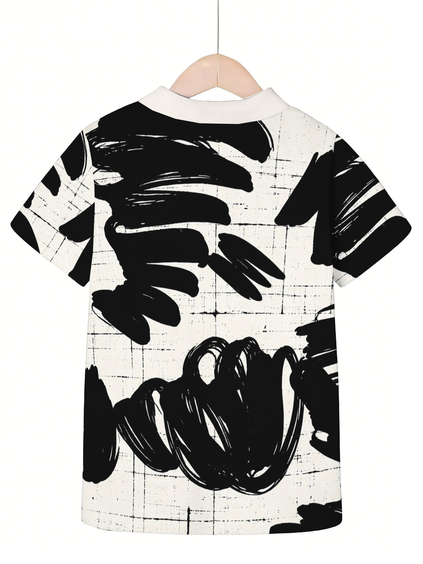 [Nouvelle Collection] Imprimé – Design aléatoire numérique sans texture, tenue tendance, mode printemps été, vêtement polyvalent, manches courtes, décontracté, polo pour sorties