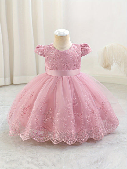 Robe de princesse pour enfants, robe d'anniversaire avec grand nœud, jupe tutu, robe brodée pour filles, robe de saison des mariages, saison de la rentrée scolaire, robe d'Halloween, robe de Noël, robe de cérémonie haut de gamme