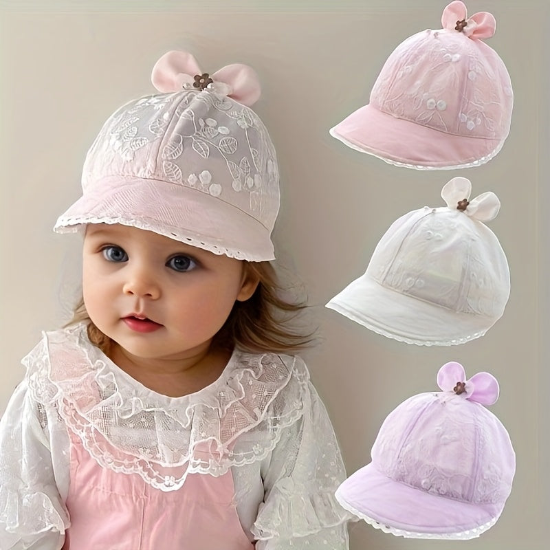 1 Chapeau de Pêcheur pour Bébé, Chapeau Seau  Solaire Printemps et Été, Design Mignon Léger et Respirant pour Filles, Idéal pour Voyages en Plein Air et Rassemblements, Convient aux Bébés de 6 à 24 Mois