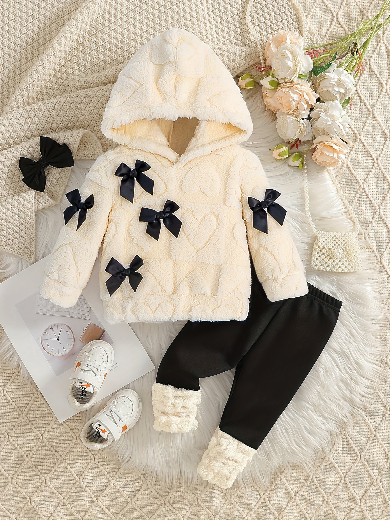 Cozy Bow Hooded Set