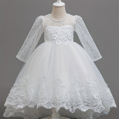 Nouvelle robe de princesse en dentelle de marque tendance, robe à volants brodée pour mariages, anniversaires, piano et autres occasions spéciales
