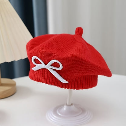 1pc Beret Bébé Automne Unisexe Tricoté Chapeau Peintre