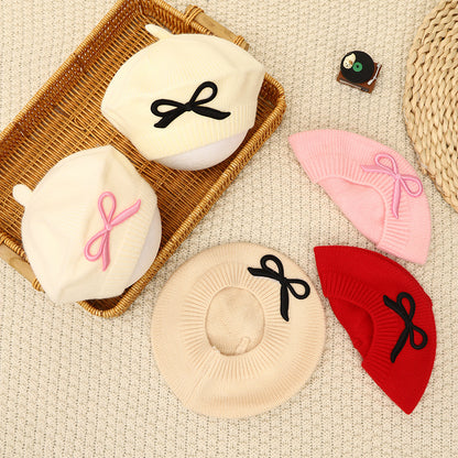 1pc Beret Bébé Automne Unisexe Tricoté Chapeau Peintre