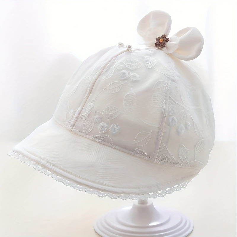 1 Chapeau de Pêcheur pour Bébé, Chapeau Seau  Solaire Printemps et Été, Design Mignon Léger et Respirant pour Filles, Idéal pour Voyages en Plein Air et Rassemblements, Convient aux Bébés de 6 à 24 Mois