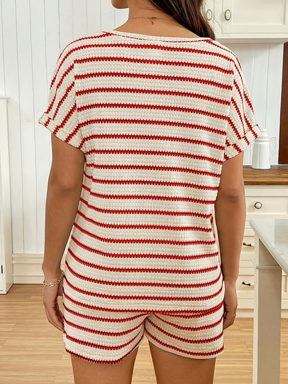 Ensemble deux pièces pour femmes enceintes noir et blanc, ensemble deux pièces pour femmes enceintes, T-shirt rayé surdimensionné pour femmes