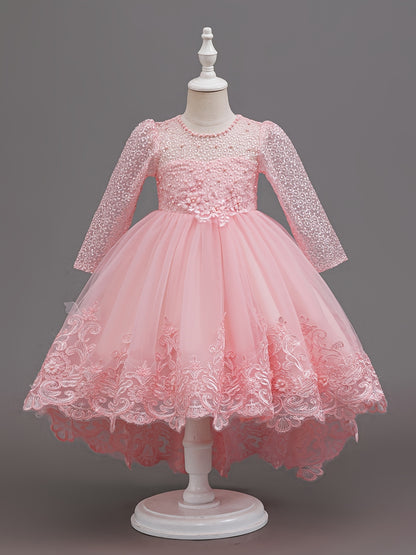 Nouvelle robe de princesse en dentelle de marque tendance, robe à volants brodée pour mariages, anniversaires, piano et autres occasions spéciales