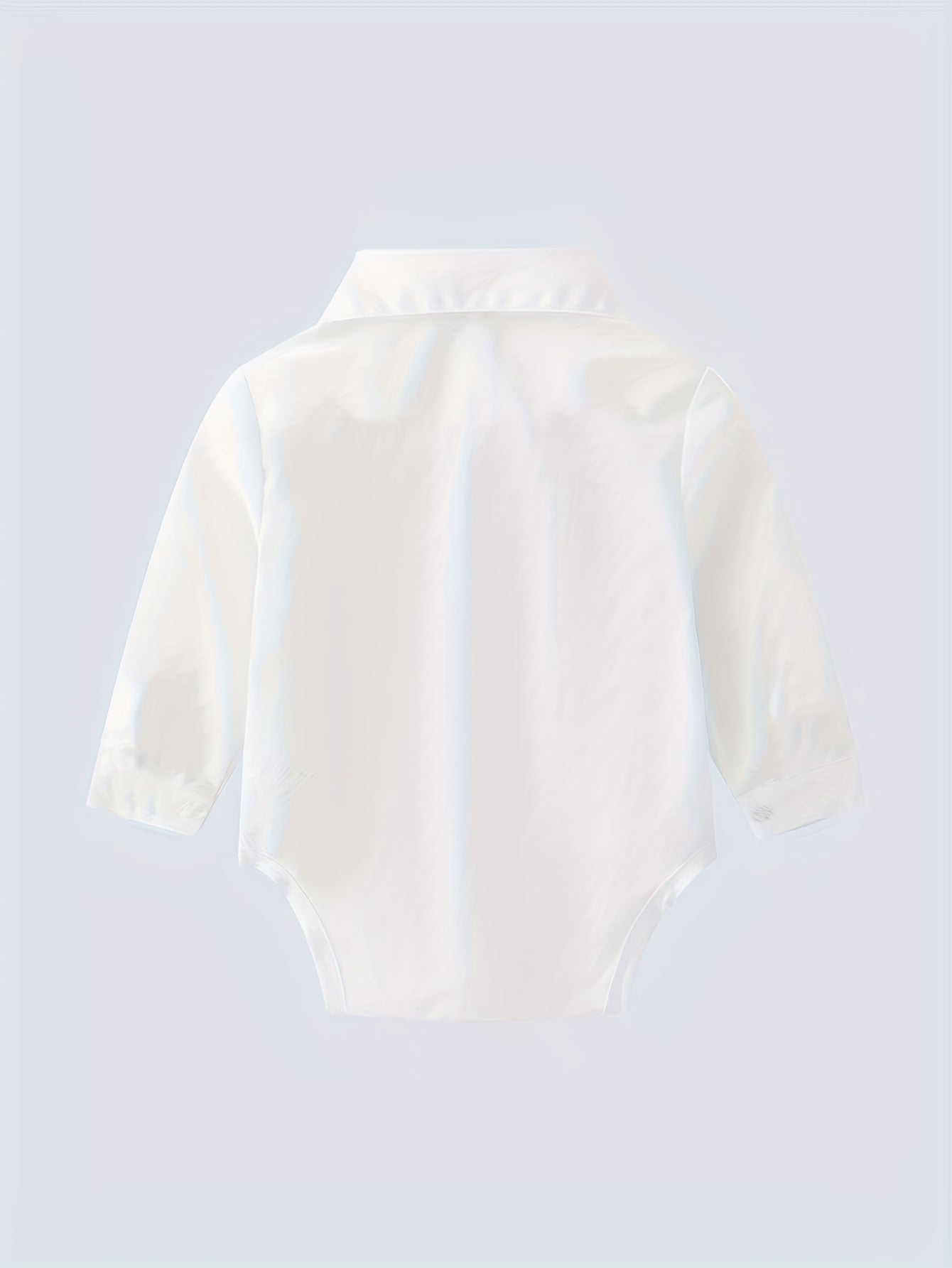 Boarnseorl Bébé Blanc Manches Longues Triangle Body Boutonnage Avant avec Nœud Mode Polyvalent pour Combinaison Quotidienne Fête de Vacances, pour Extérieur