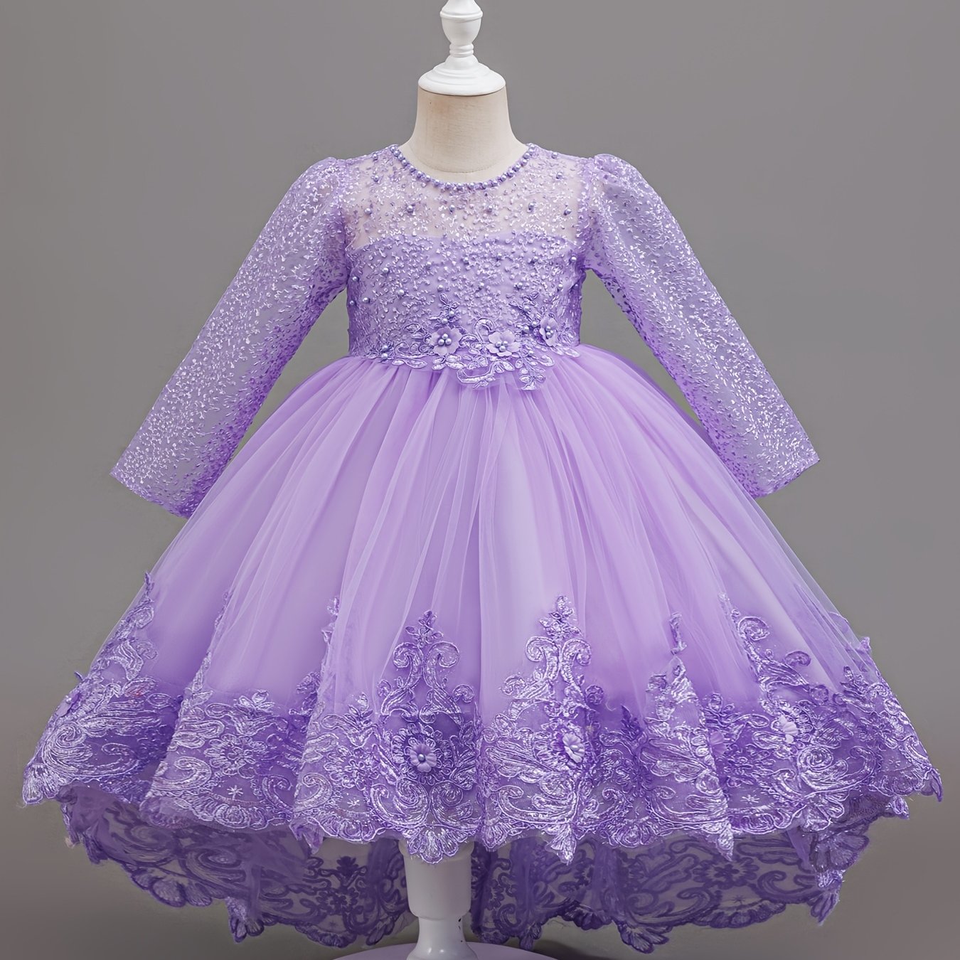 Nouvelle robe de princesse en dentelle de marque tendance, robe à volants brodée pour mariages, anniversaires, piano et autres occasions spéciales