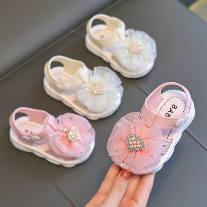 Sandales d'Été pour Fillettes à Semelle Souple et Enveloppante, Chaussures de Marche Extérieure pour Petites Princesses