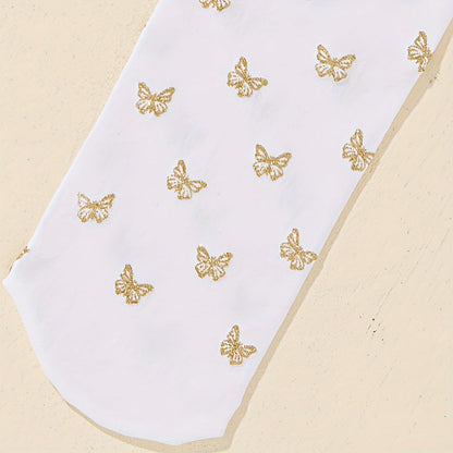 Strumpfhose mit goldenen Schmetterlingen