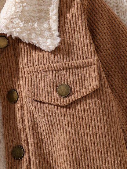 Veste à revers pour garçon avec fausse poche, vêtement d'extérieur pour garçon, convient pour les saisons d'automne et d'hiver, idéale pour les sports et jeux en plein air, veste pour garçon, tenue de rentrée scolaire, saison de la rentrée scolaire, cadea