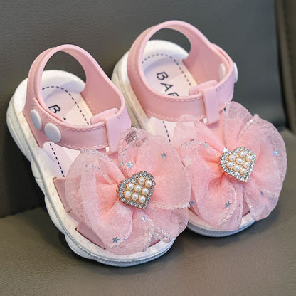 Sandales d'Été pour Fillettes à Semelle Souple et Enveloppante, Chaussures de Marche Extérieure pour Petites Princesses