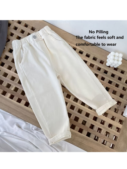 Pantalon Cargo Style Preppy Printemps Automne Garçons Pantalons Filés Filles Pantalons Bébé Pantalons Décontractés Style Printemps, pour l'Extérieur