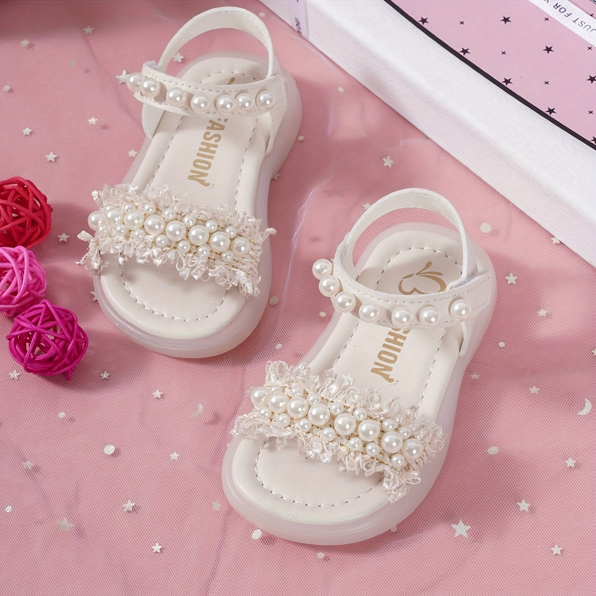 1 Paire de Sandales Princesse à Perles Scintillantes pour Filles - Élégantes, Respirantes et Confortables avec Fermeture, Chaussures d'Été Légères Antidérapantes pour Jeux Intérieurs/Extérieurs, Plage et Tenue Décontractée, Sandales à Bretelles