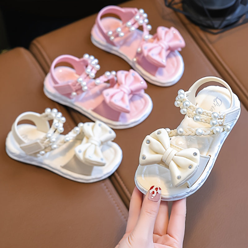 Nouvelles Sandales Princesse pour Bébés Filles, Motif Floral et Matière Verte, Collier de Soie, Perles, Faciles à Enfiler, Légères et Respirantes, Semelle Épaisse Résistante à l'Usure, Amorti Puissant, Sandales Cool et Confortables
