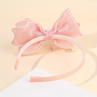 1 serre-tête élégant en tulle avec nœud, style doux, bandeau antidérapant, accessoire de coiffure idéal pour les fêtes et les vacances