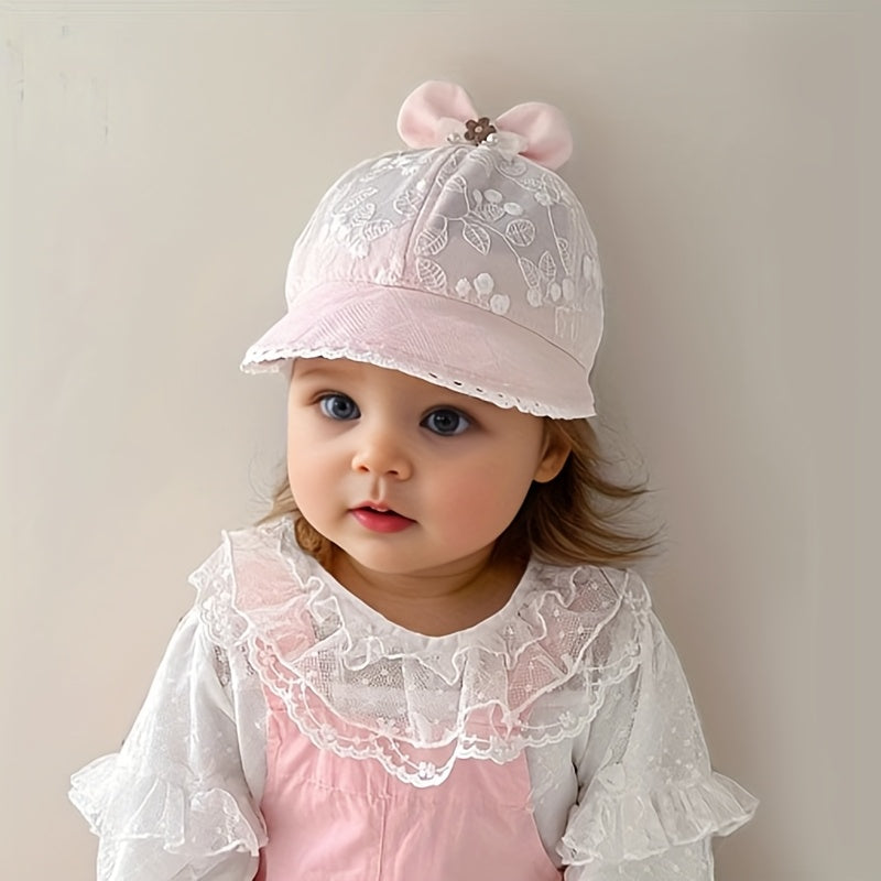 1 Chapeau de Pêcheur pour Bébé, Chapeau Seau  Solaire Printemps et Été, Design Mignon Léger et Respirant pour Filles, Idéal pour Voyages en Plein Air et Rassemblements, Convient aux Bébés de 6 à 24 Mois