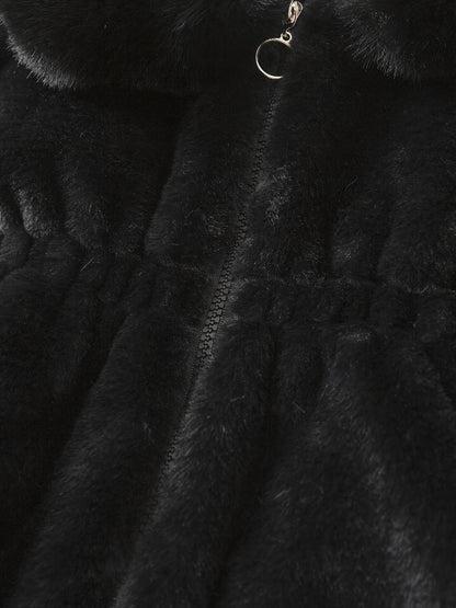 Veste polaire épaisse et chaude à revers pour filles, mode automne-hiver, avec doublure douce - Veste épaisse et chaude à fermeture éclair intégrale, vêtement d'extérieur d'hiver confortable en polaire lavable en machine, convient pour un usage quotidien