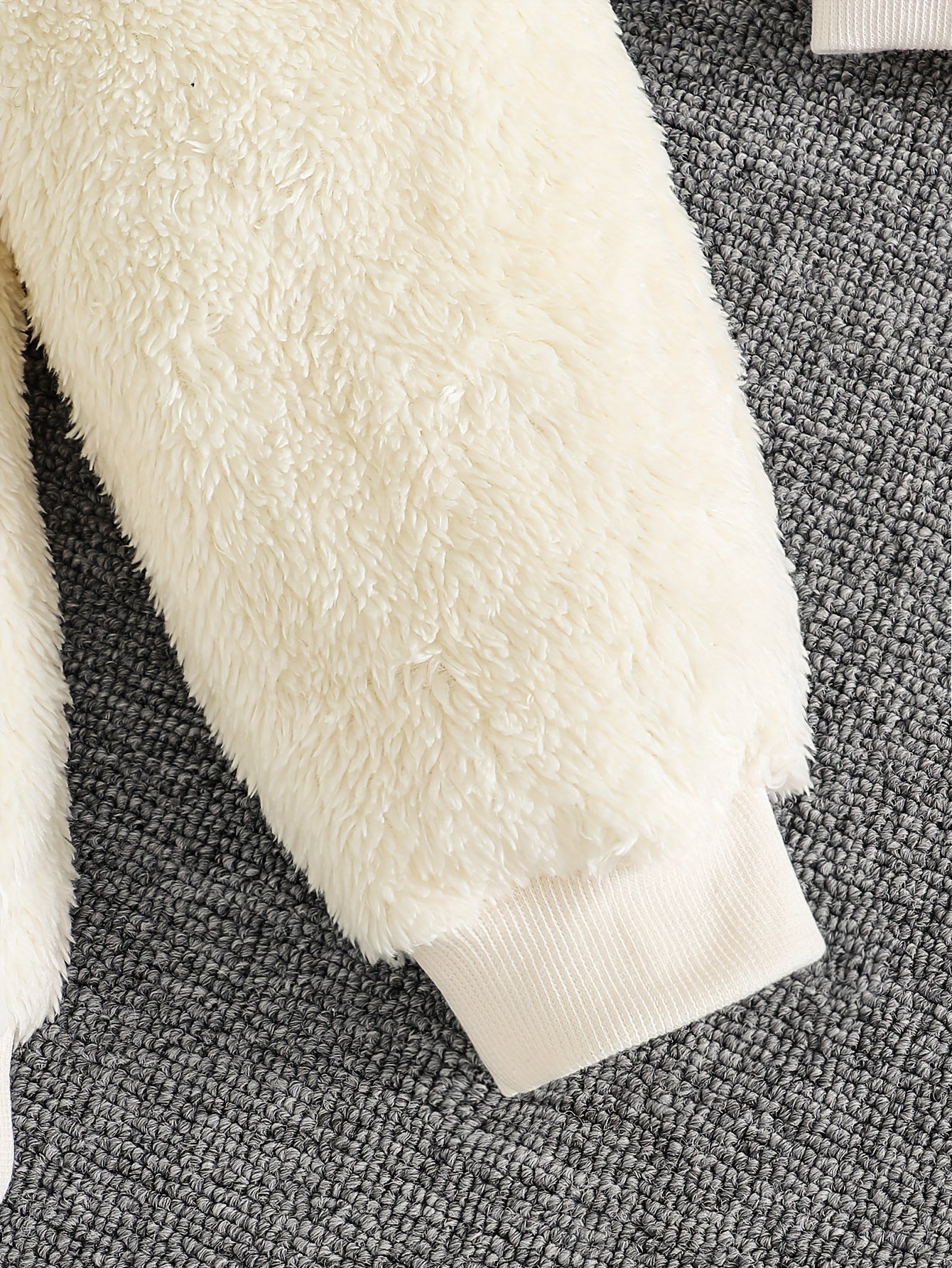 Vêtements unisexe pour bébé, ensemble 2 pièces doux et chaud avec imprimé tête d'ours en peluche, tenue de tous les jours pour la maison et l'extérieur