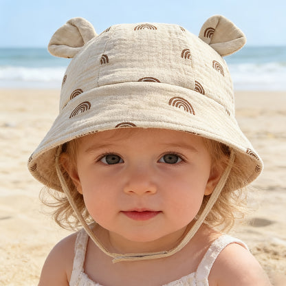 Chapeau de soleil d'été pour bébé 0-1 an, casquette pare-soleil pour bébé, chapeau de pêcheur, chapeau de soleil respirant pour nourrisson, chapeau de plage d'extérieur, 3-12 mois, garçons et filles, casquette décontractée imprimée