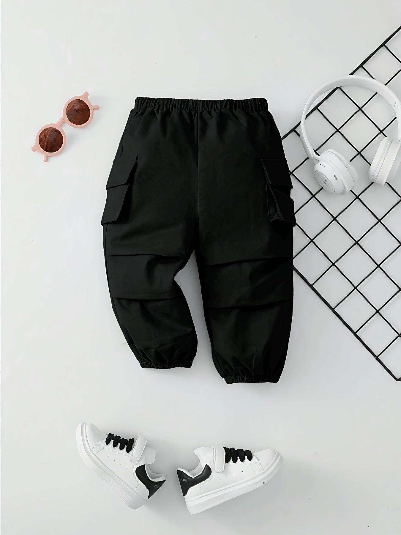 Pantalon Long de Printemps/Automne pour Fille avec Poches Latérales et Poignets Élastiques, Parfait pour l'Extérieur