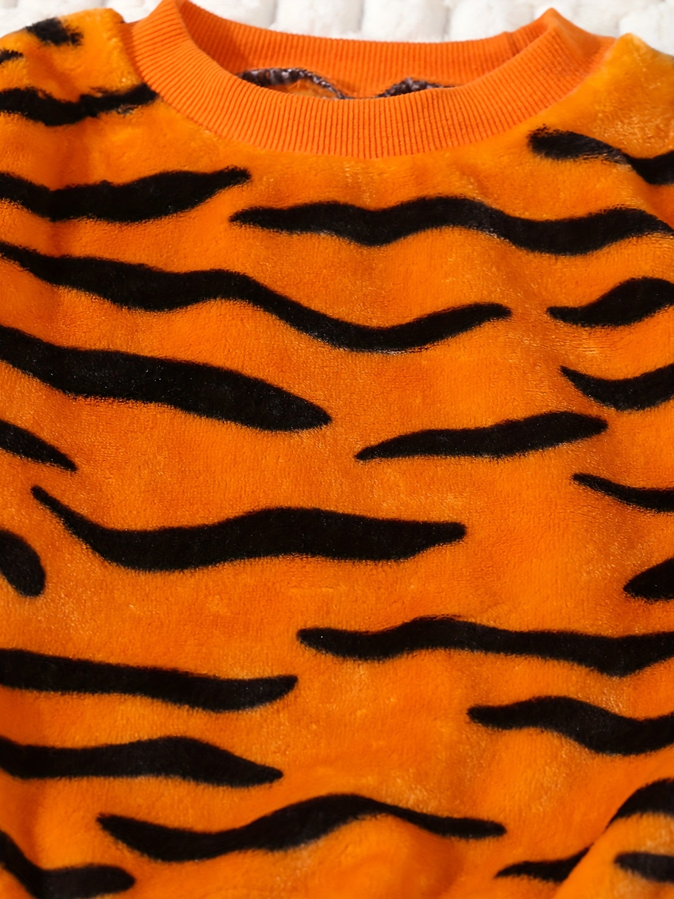 Ensemble en peluche Tigre pour tout-petits, mignon, dessin animé, chaud, confortable, adorable, tenue de tous les jours, pour l'extérieur