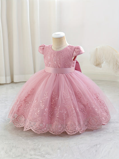 Robe de princesse pour enfants, robe d'anniversaire avec grand nœud, jupe tutu, robe brodée pour filles, robe de saison des mariages, saison de la rentrée scolaire, robe d'Halloween, robe de Noël, robe de cérémonie haut de gamme