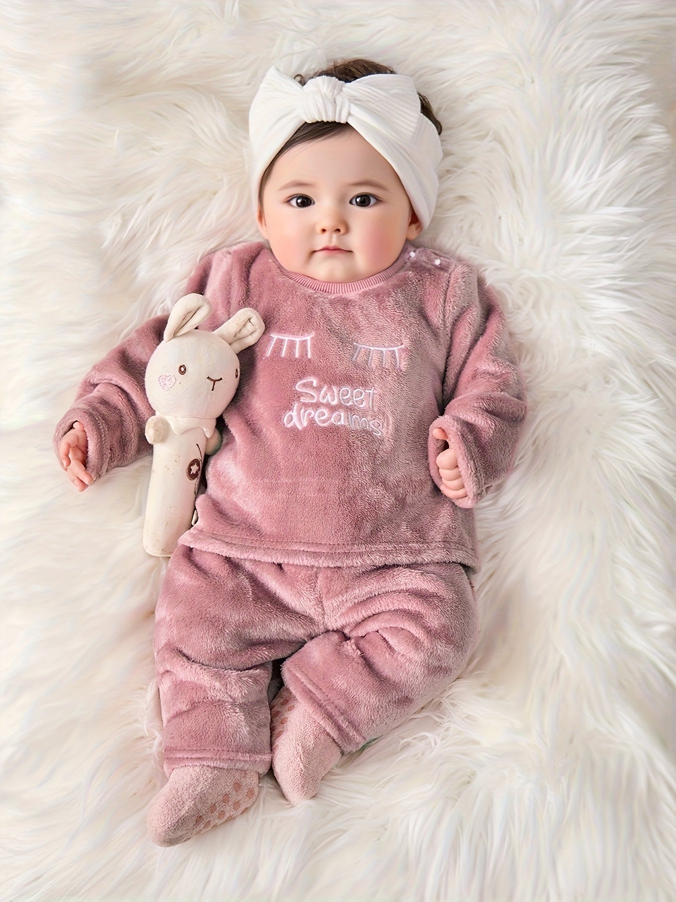 Ensemble Hiver Confortable et Polyvalent pour Filles : Haut à Col Rond Doux avec Imprimé Lettres + Pantalon Élastique, Vêtements Tendance, Idéal pour l'Extérieur