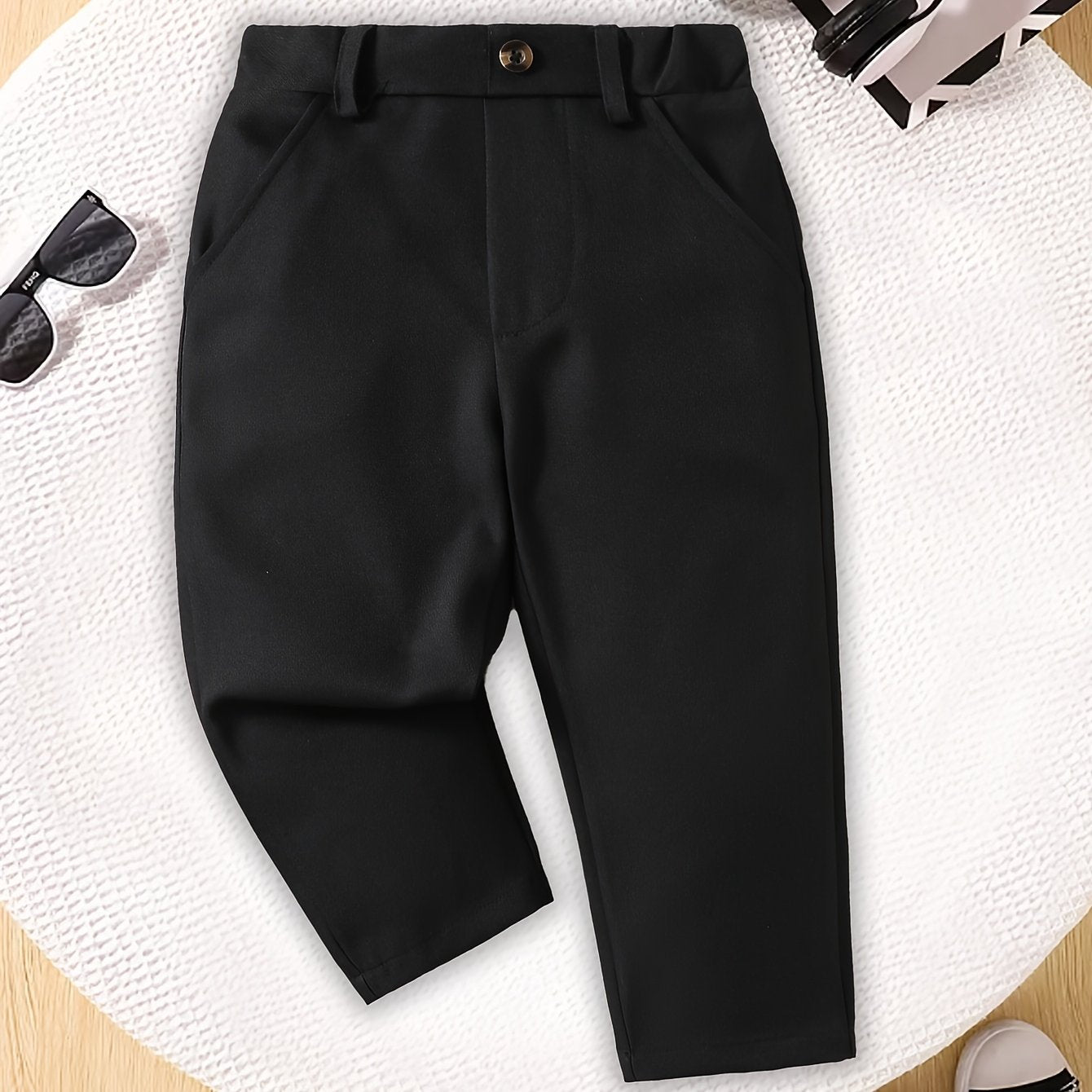 Pantalon de costume noir pour enfants, pantalon extérieur toutes saisons, durable et lavable à la main, idéal pour l'extérieur